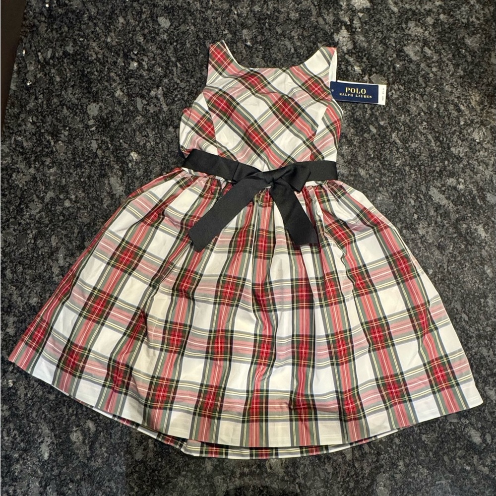 POLO Ralph Lauren Kids Plaid Dress - Red, Black, and White